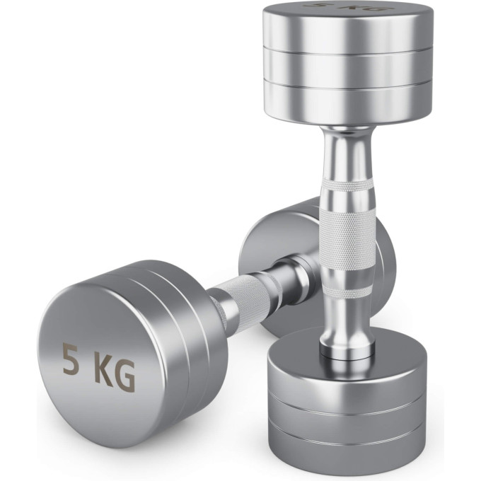 Гантель UNIX FIT PRO круглая хромированная 5 кг, 2 шт. DBRND5PCEx2